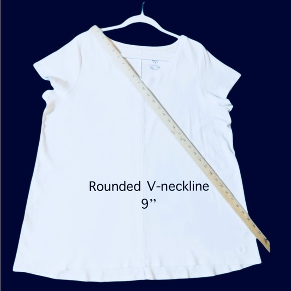 Isaac Mizrahi Live! Essentials Pima Cotton V-Neck Tunic. White. Size 2X - Picture 9 of 13